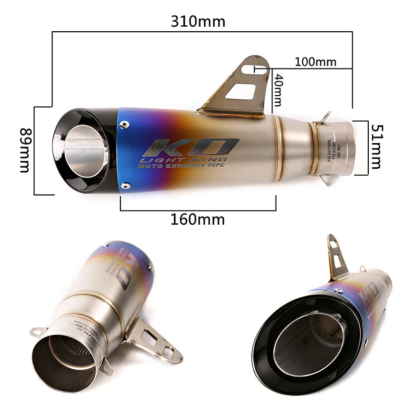 For Honda CB650F CB650R CBR650 CBR650F 2014-2022 Slip On 51mm Motorcycle Exhaust System Escape Front Link Pipe Stainless Steel