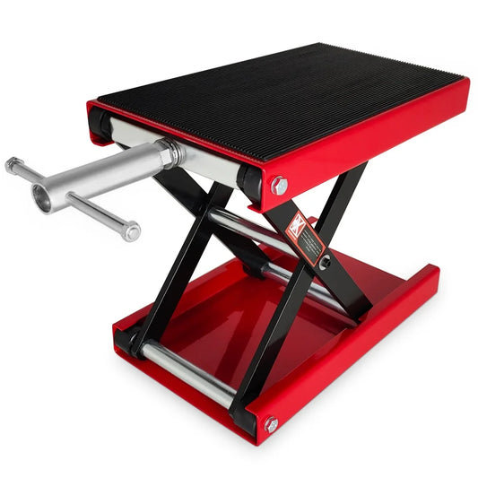 Motorcycle Lift 1100 LBS Motorcycle Scissor Lift Jack with Wide Deck & Safety Pin,Center Hoist Crank Stand,Steel Scissor Jack