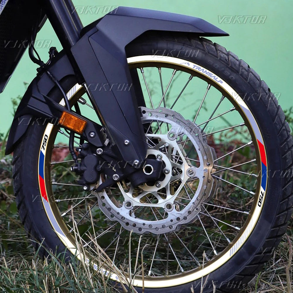 Motorcycle Wheel Stickers Reflective Motocross Rim Decals For Honda XL750 Transalp XL 750 transalp