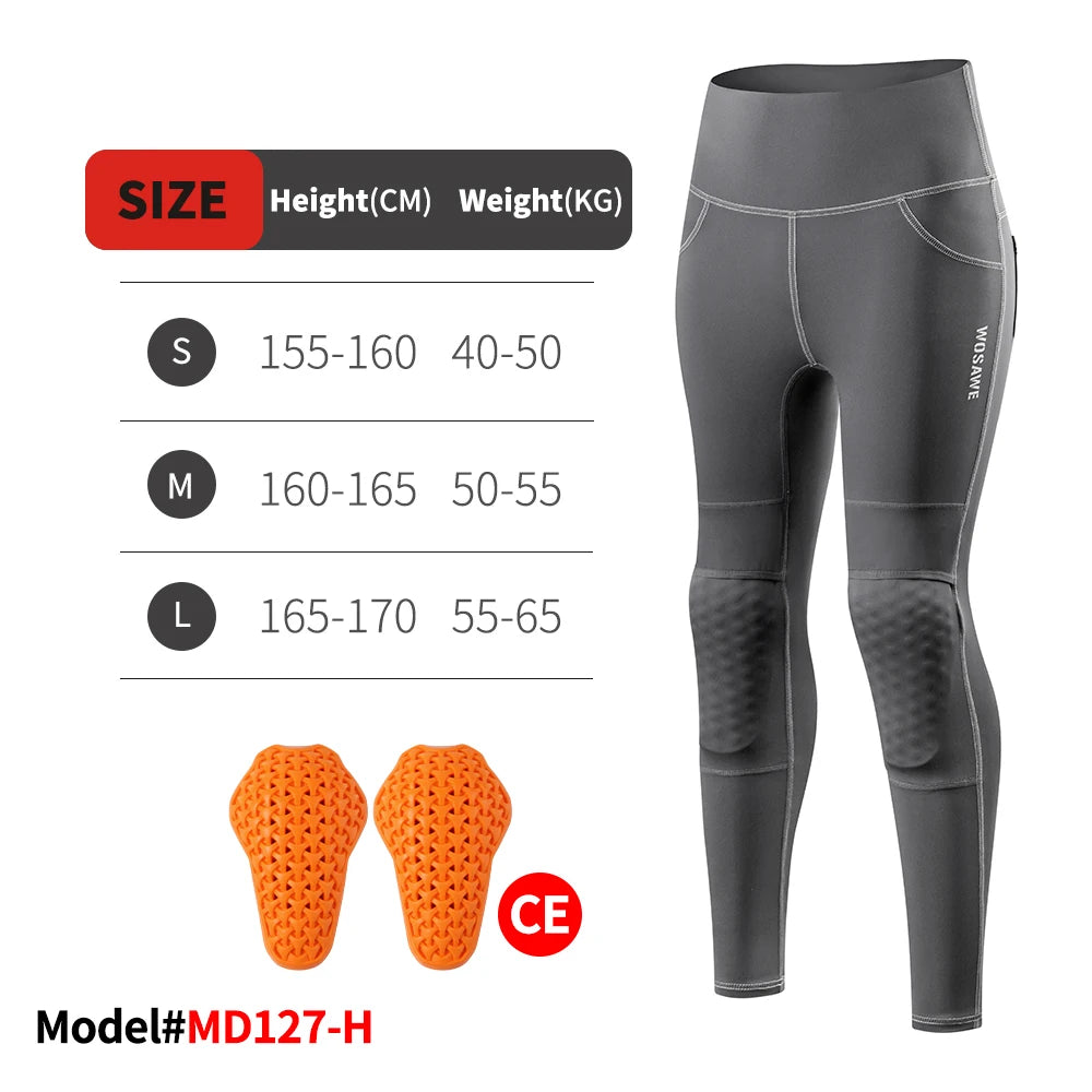 WOSAWE Women Motorcycle Pants Slim Fit with Off-road Outdoor Riding Pants With CE Protective Knee Pads Motocross Motorbike Pant