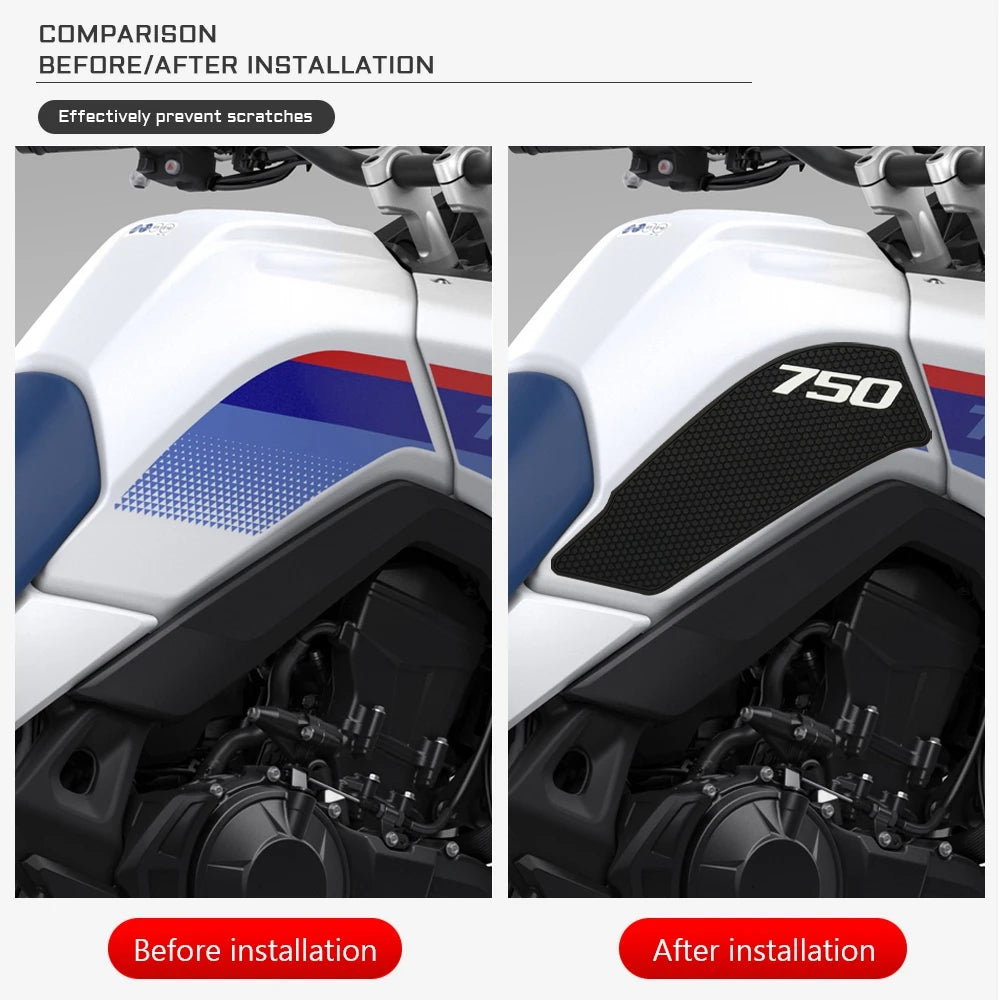 For Honda XL750 Transalp 2023 -  Motorcycle Non-slip Side Fuel Tank Stickers Waterproof Pad Rubber Sticker Transalp XL 750