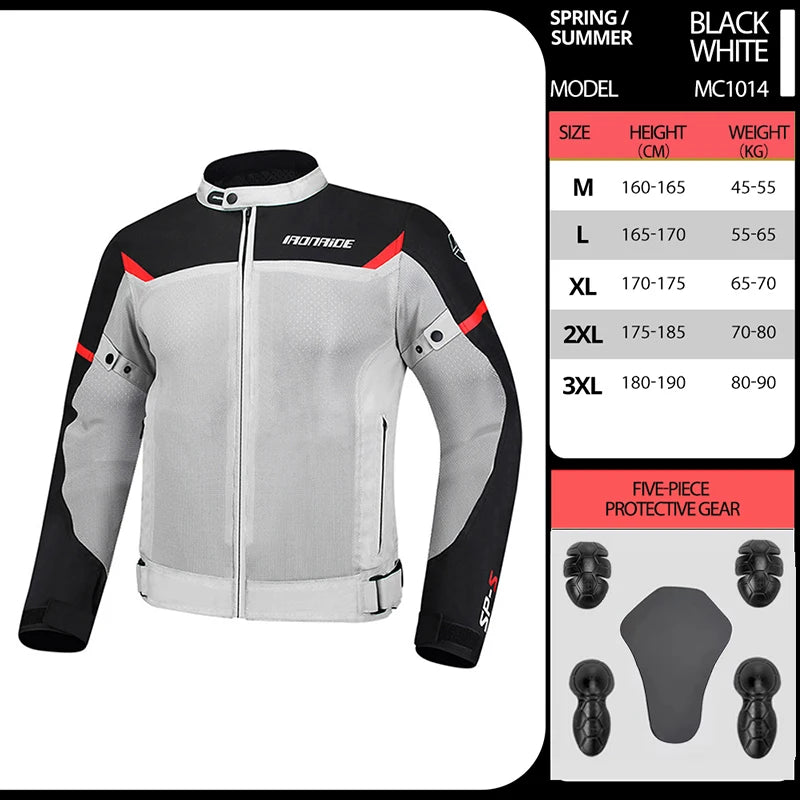 Men's Motorcycle Jacket Mesh Breathable Motorcycles Accessories Summer Jacket Biker Clothing Protective Jacket For Motorcyclist