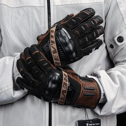 Motorcycle Leather Gloves Carbon Fiber Protective Motocross Motorbike Glove Racing Riding Breathable touch screen drop resistant