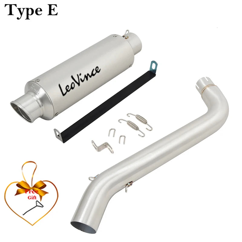 For VOGE DS525X DS 525X 2023 2024 Motorcycle Exhaust Leovince Escape Systems Modify Mid Link Pipe Carbon Fiber Muffler DB Killer