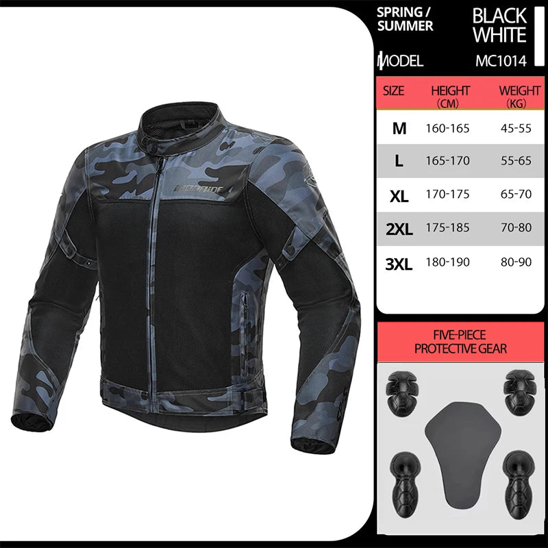 Men's Motorcycle Jacket Mesh Breathable Motorcycles Accessories Summer Jacket Biker Clothing Protective Jacket For Motorcyclist