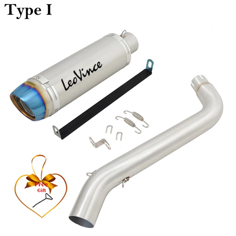For VOGE DS525X DS 525X 2023 2024 Motorcycle Exhaust Leovince Escape Systems Modify Mid Link Pipe Carbon Fiber Muffler DB Killer