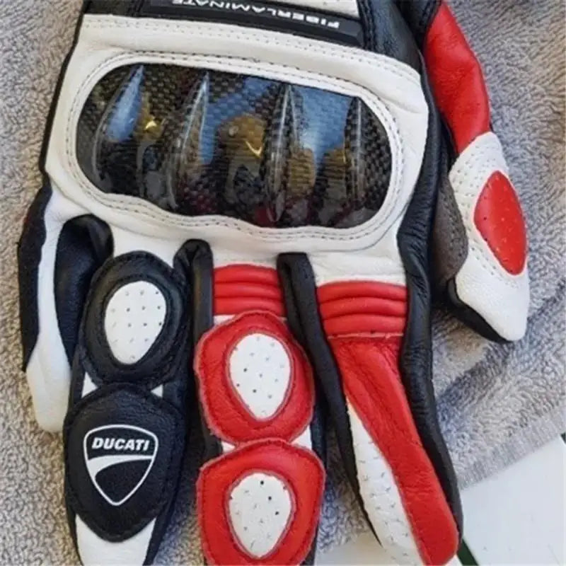 NEW Summer Winter Full Finger Ducati Motorcycle Gloves Gants Moto Luvas Motocross Leather Motorbike Guantes Moto Racing Gloves