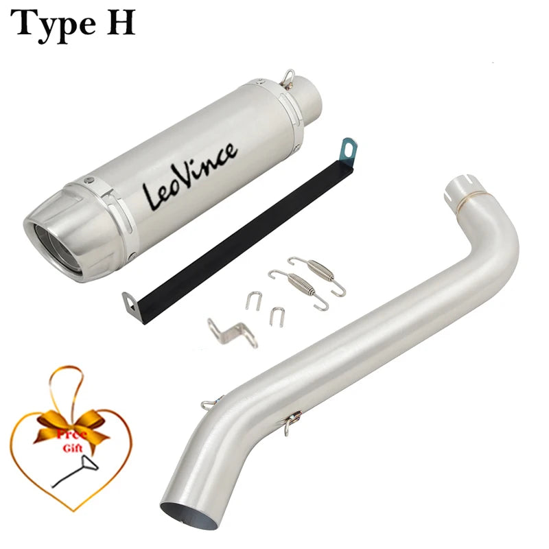 For VOGE DS525X DS 525X 2023 2024 Motorcycle Exhaust Leovince Escape Systems Modify Mid Link Pipe Carbon Fiber Muffler DB Killer