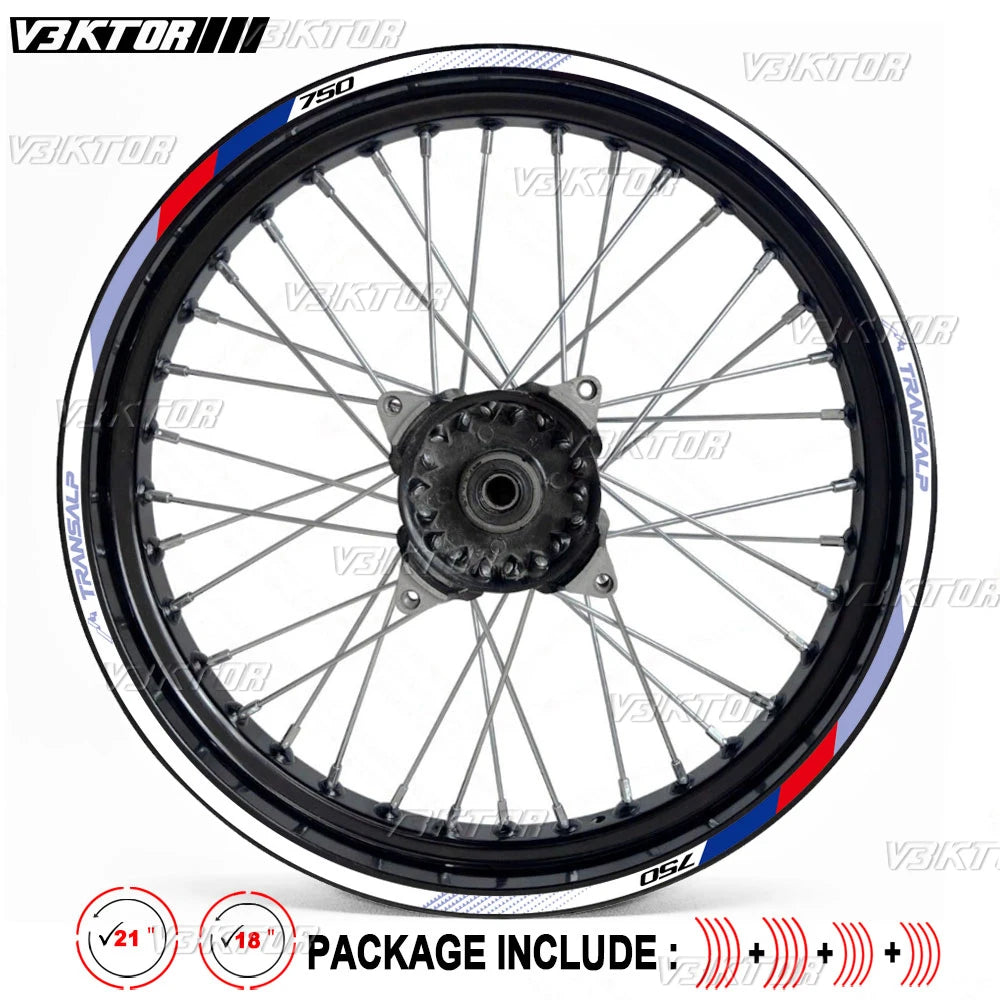 Motorcycle Wheel Stickers Reflective Motocross Rim Decals For Honda XL750 Transalp XL 750 transalp