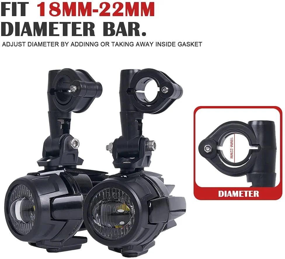 2014-2022 For Kawasaki Benelli etc Motorcycle LED Auxiliary Light Car Fog Light Assemblie Driving Lamp Spotlight Holder