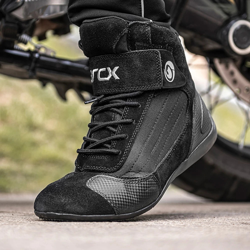 ARCX Motorcycle Cow Leather ankle shoes Motorbike Genuine Chopper Cruiser Touring Racing boot Riding shoes