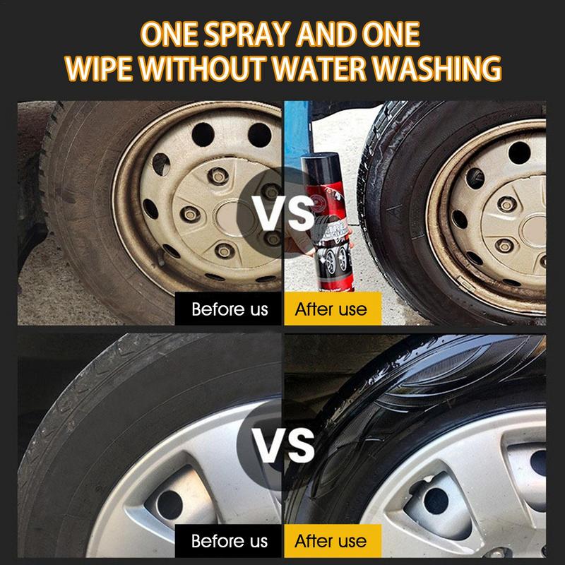Tire Shine Spray Car Cleaner Rim Cleaner For Car Foam Spray Wheel Cleaner 650ml Car Tire Shine Spray Rim Cleaning Supplies Works