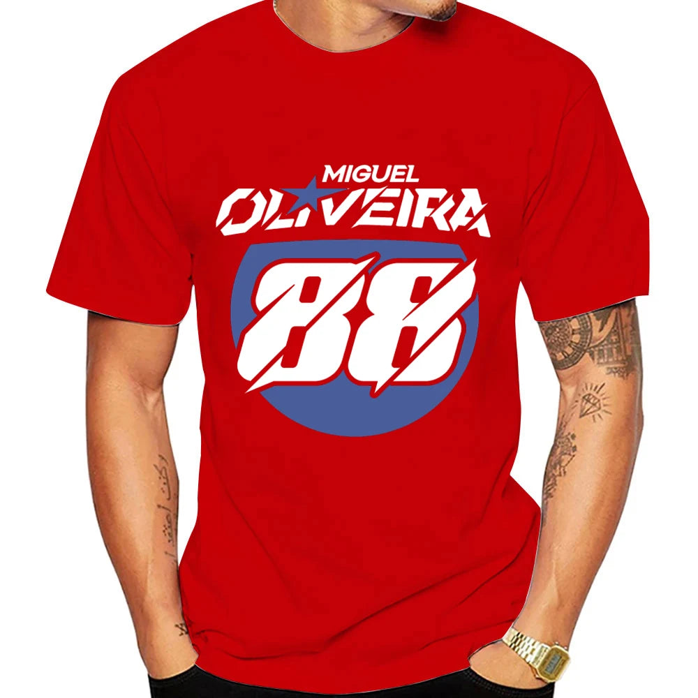 Miguel Oliveira 88 Driver Motorcycle Team Men T-shirt Summer Short Sleeve Women Tee Shirt 2025 100% Cotton Couple Clothes Tops