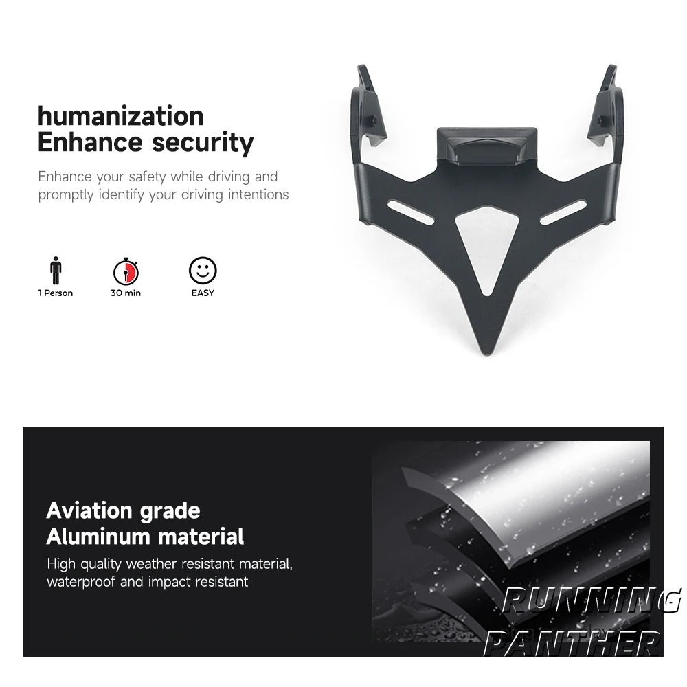 Motorcycle Rear Short Tail Stock Tidy License Plate Holder Tailstock Bracket LED Light For Honda CB 650 R CB 650R CB650R 2024-UP