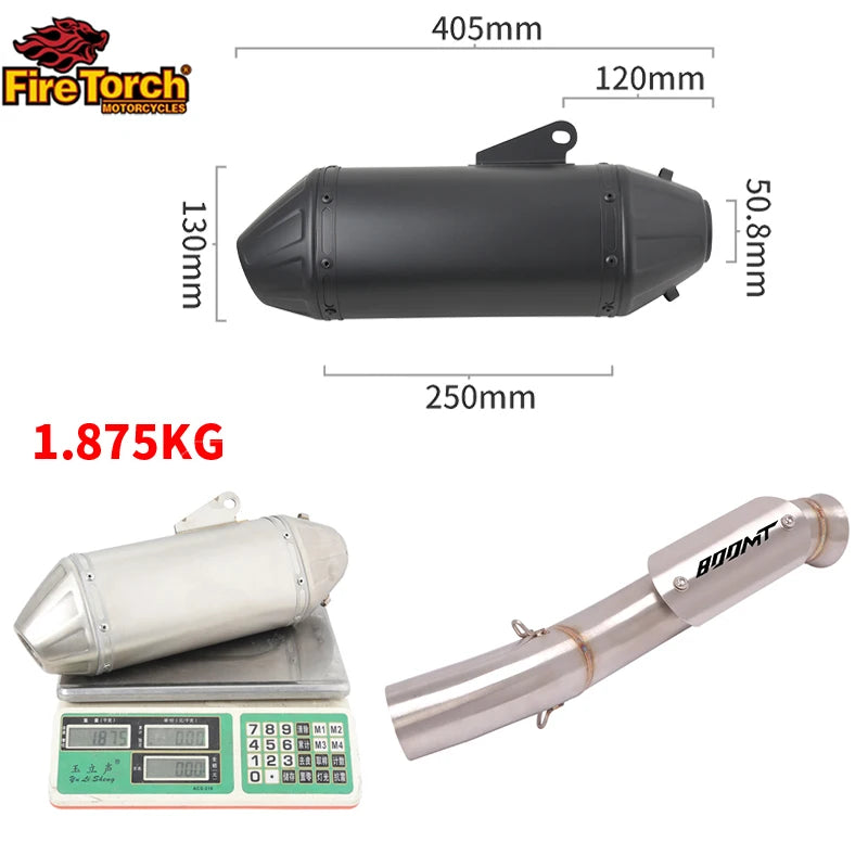 Motorcycle Exhaust Muffler Mid Link Pipe Full System Espace Moto modify Slip On For CFMOTO 800MT CF 800-5A 2021 2022
