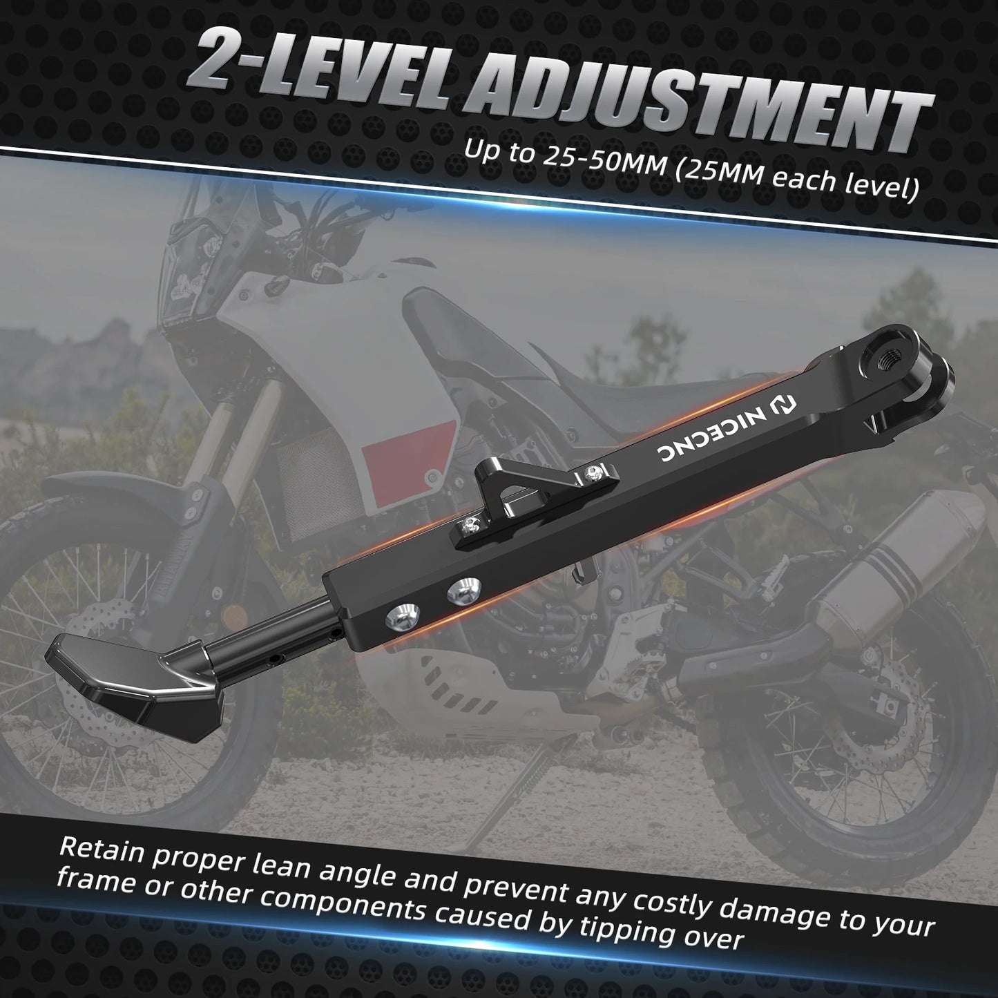 Motorcycle CNC Adjustable Foot Side Stand Kickstand for Yamaha Tenere 700 2019-2024 T700 Tenere700 Rally Edition 2020-2024