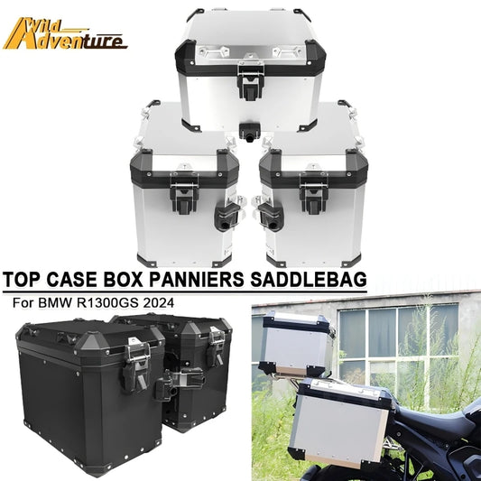 Motorcycle Aluminum Case Large Capacity For BMW R1300GS GS1300 R1300 GS 2024 Rear Trunk Luggage Tail Box Top Box Side Suitcase