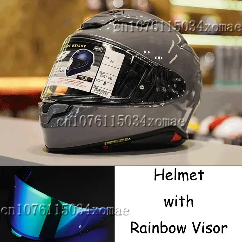 Shoei Z8 Bright Grey Full Face Helmet RF-1400 NXR2 Motorcycle Helmets Riding Motocross Racing Motobike Helmet