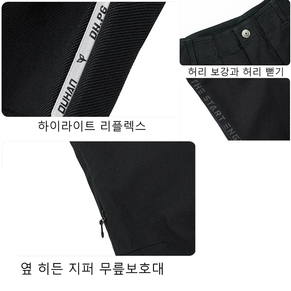 DUHAN Summer Breathable Motorcycle Pants Anti Drop Wear-resistant Logging Pants Male Commuting Motocross Equipment Reflective