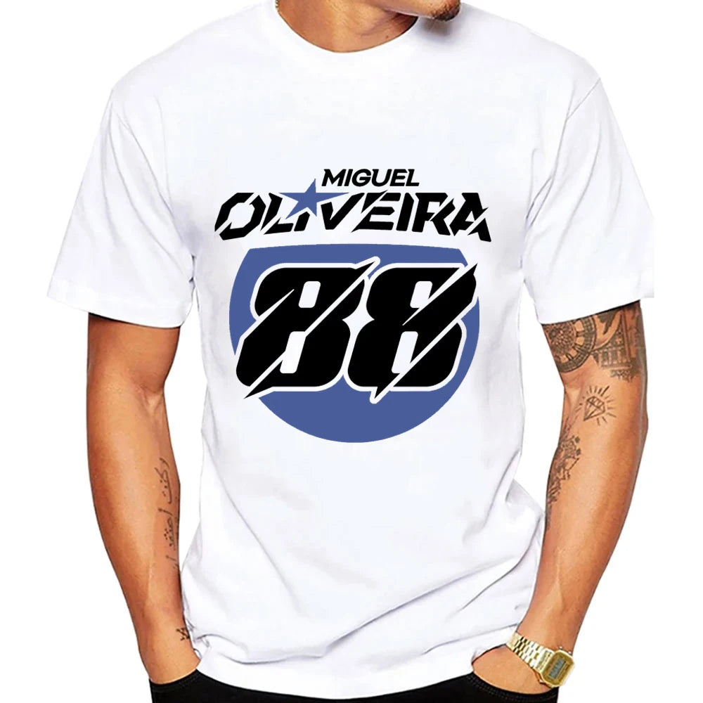 Miguel Oliveira 88 Driver Motorcycle Team Men T-shirt Summer Short Sleeve Women Tee Shirt 2025 100% Cotton Couple Clothes Tops