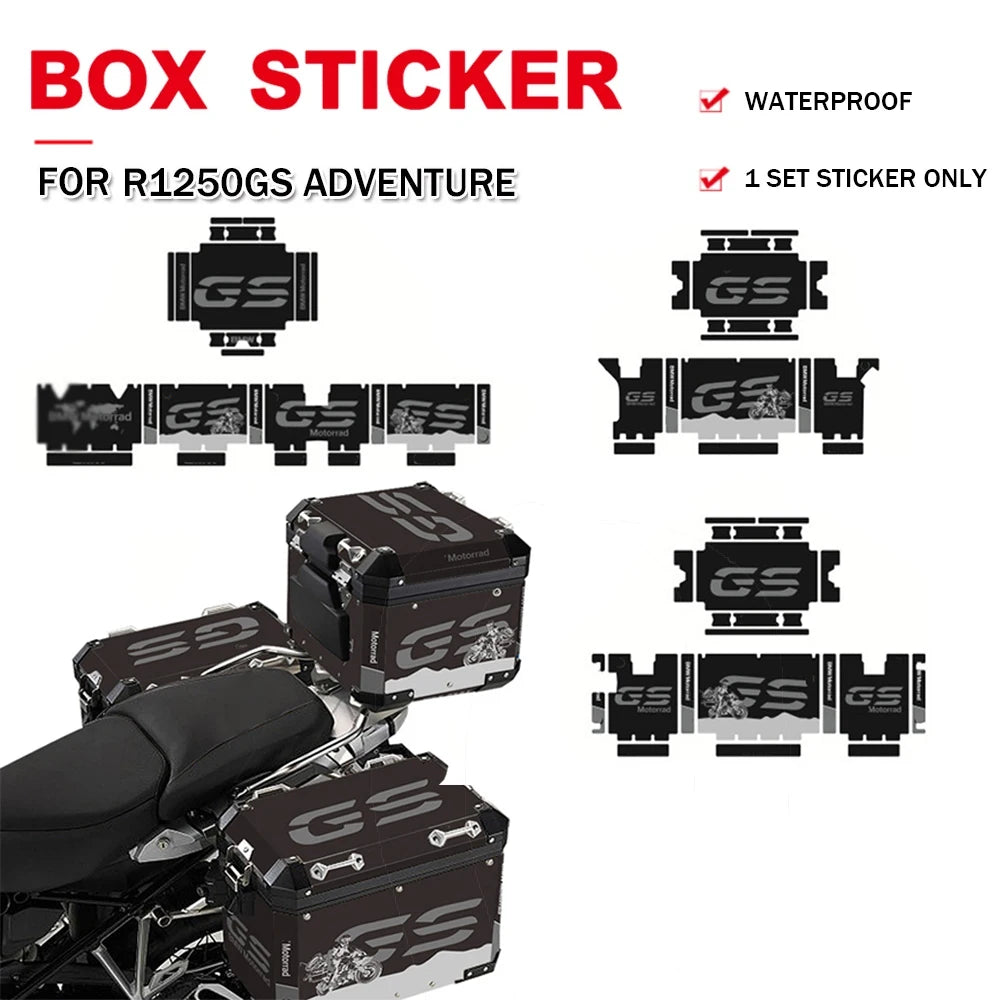 For BMW R1250GS R 1250 GS ADV Adventure Motorcycle Sticker Box Side Case Stickers Triple Black Sticker Decal 2019-2021 2022 2023
