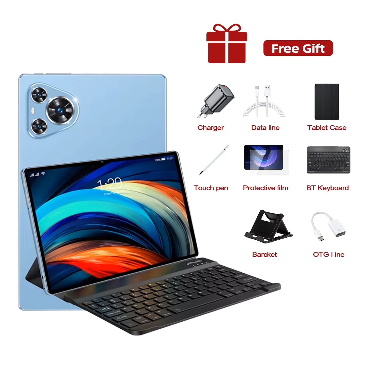 2025 Tablets Android Original Android P70 PRO Tablet 22GB + 2T 20000mAh 12 inch HD 4K Android 14 10 Core WIFI Network Tablet PC