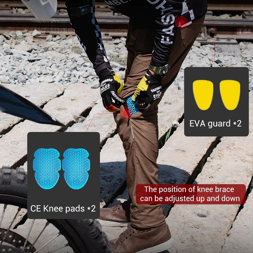 DUHAN Summer Breathable Motorcycle Pants Anti Drop Wear-resistant Logging Pants Male Commuting Motocross Equipment Reflective