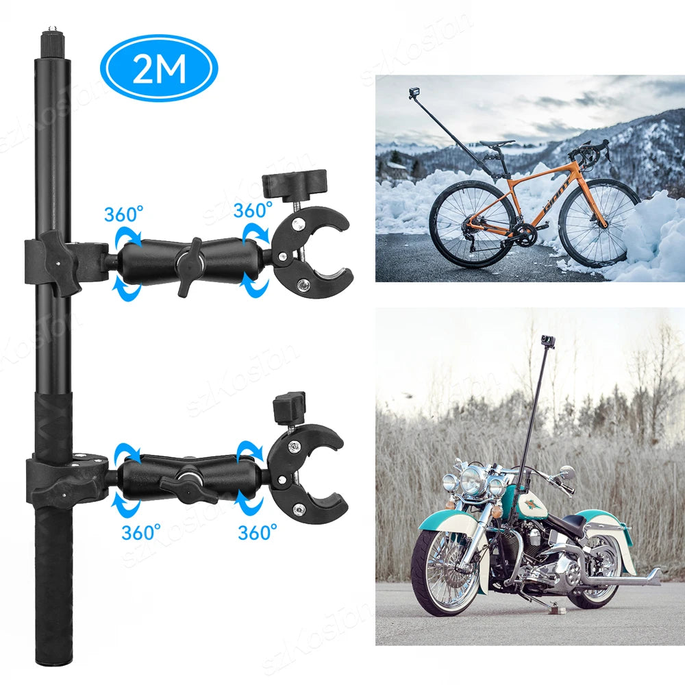 Motorcycle Bicycle Handlebar Mirror Mount Bracket For Gopro Hero 12 11 10 9 8 Bike Action Camera Holder For DJI OSMO Insta360