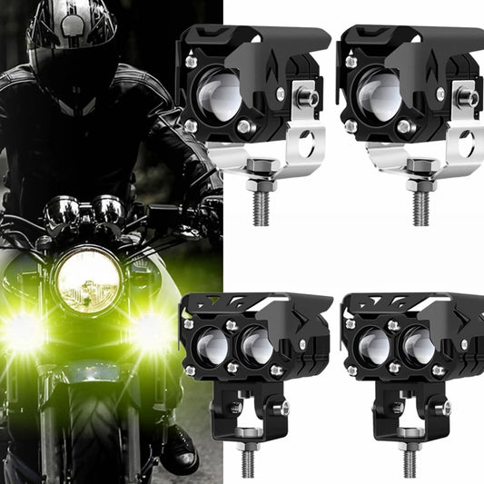 LED Motorcycle spotlight dual color white amber light Auxiliary motorcycle headlights fog lamp for Dirt Bike Trucks SUVs UTVs