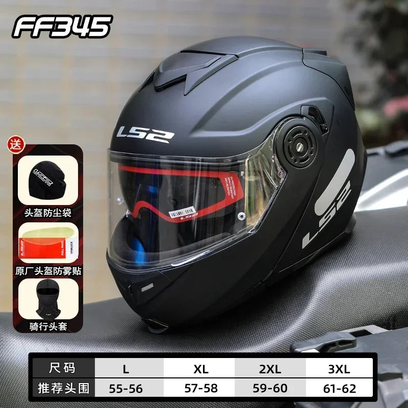 LS2 FF345 Flip Up Motorcycle Helmet Personalised Dual Lens Capacete LS2 Modular Helmets Motorbike Racing Helmet Cascos Para Moto