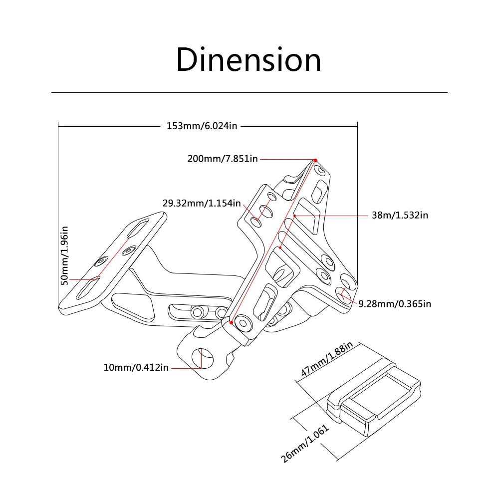 For Honda X-ADV XADV750  XADV 750 2017 - 2023 Universal Motorcycle Adjustable Tail Tidy Rear License Plate Holder With Led Light
