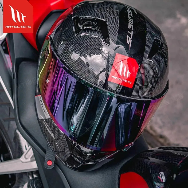 MT KRE Snake Carbon Fibre Motorcycle Helmet ECE2206 DOT Racing Helmet Sport Bike Casco MT 1400g Track Helmets For Honda400R CBR