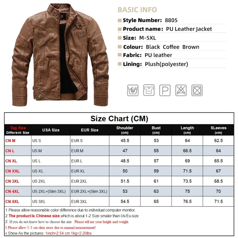 Autumn Winter Fashion Leather Jacket Men Motorcycle Slim Fleece Jackets Coat Male vintage Casual Motor Biker Faux Leather Jacket