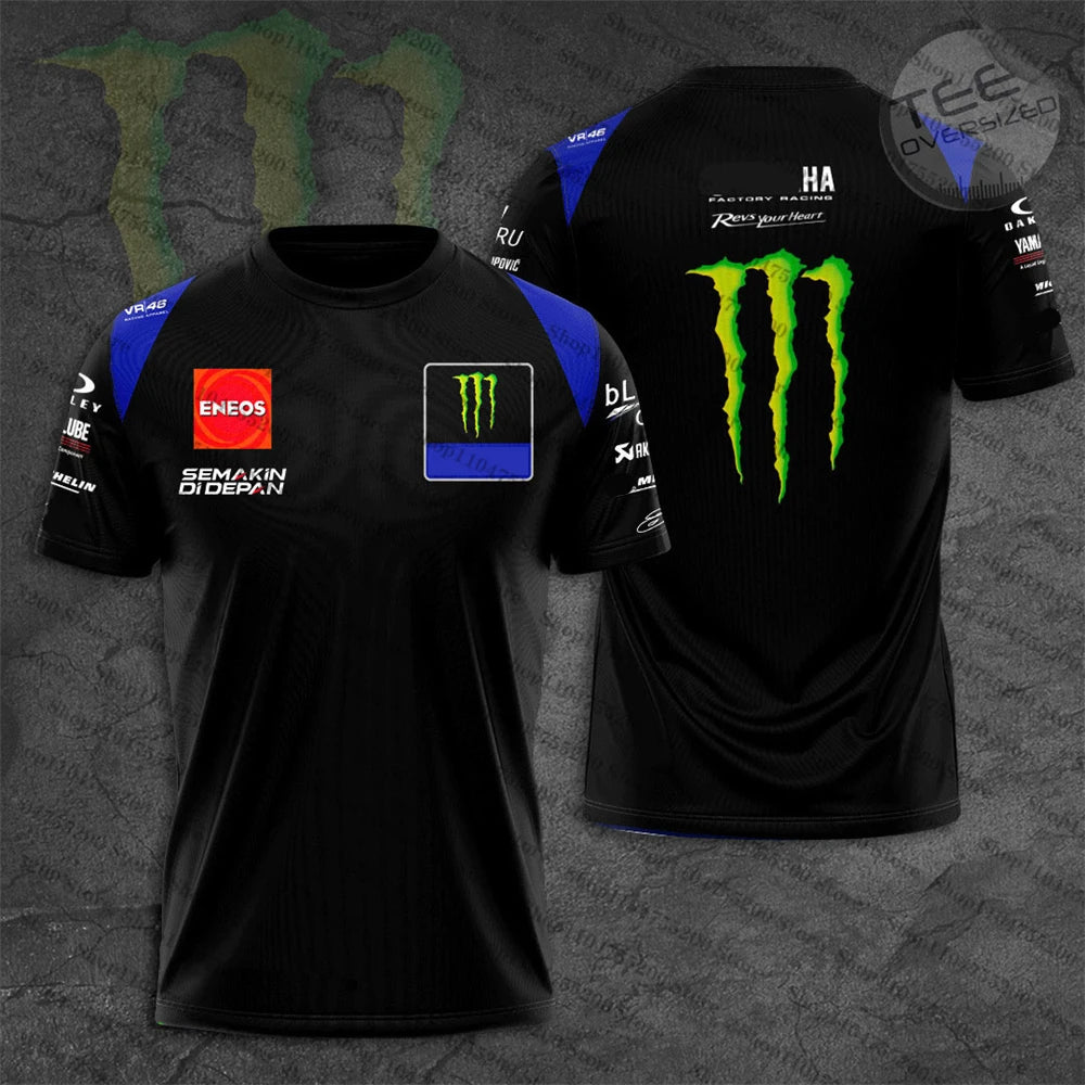 Monster Energy Racing Moto Jersey Dual Fabio Quartararo 20 El Diabo 2025 T-Shirt Men Women Tee Short Sleeve Tops Shirts Children