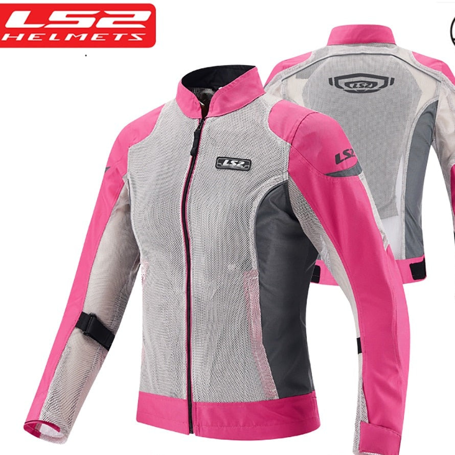 Woman LS2 Motorcycle Jacket Protective Gear Reflective Summer Motocross Breathable Appreal Chaqueta Moto Protection