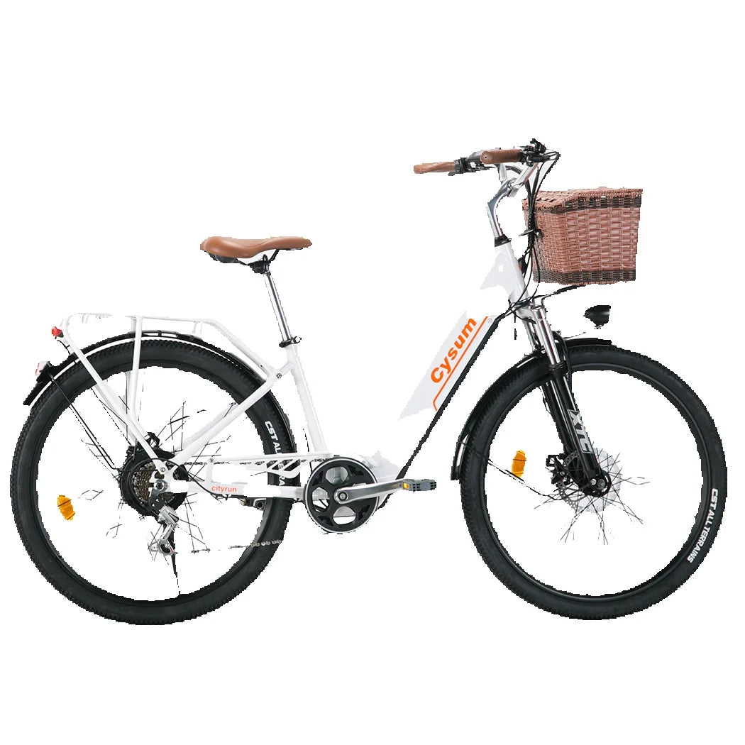 Cysum Cityrun Electric Bicycle 26'' Adult Men Women 250W Motor 25km/h E-Bike with 36V 10Ah Li-Battery Sports Cycling Vehicle