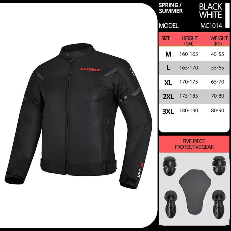 Men's Motorcycle Jacket Mesh Breathable Motorcycles Accessories Summer Jacket Biker Clothing Protective Jacket For Motorcyclist