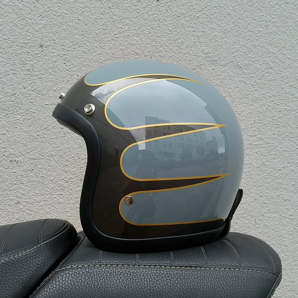 Genuine Vintage TT&COCASCOS Fashion Motorcycle Helmet Retro Scooter Riding Open Face 3/4 Jet Casco Moto Capacete DOT Approved