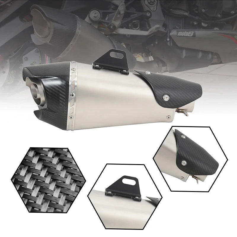51mm Universal Motorcycle Exhaust Escape System Modified Carbon Fiber Muffler Slip-On For MT09 CB1000R Z900 ZX6R ZX10R S1000RR