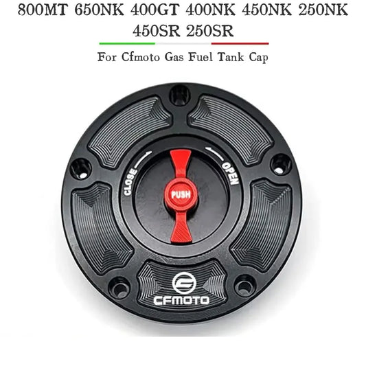 For Cfmoto 800MT 650NK 400GT 400NK 450NK 250NK 450SR 250SR CNC Fuel Gas Tank Cap Cover Aluminum Keyless Motorcycle Accessories