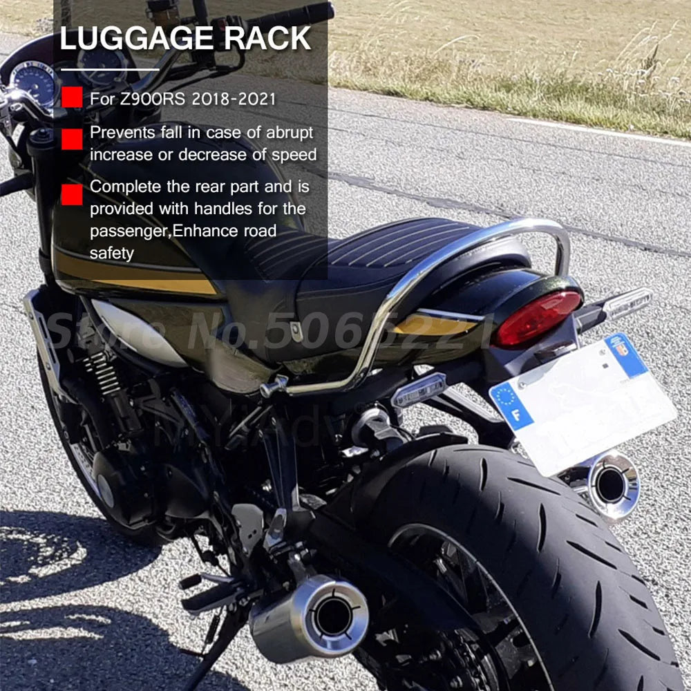 For Kawasaki Z900RS Z900 Z 900 RS 900RS Motorcycle Rear Luggage Rack Passenger Handgrip Armrest Rail Bar Support Bracket 2018-21