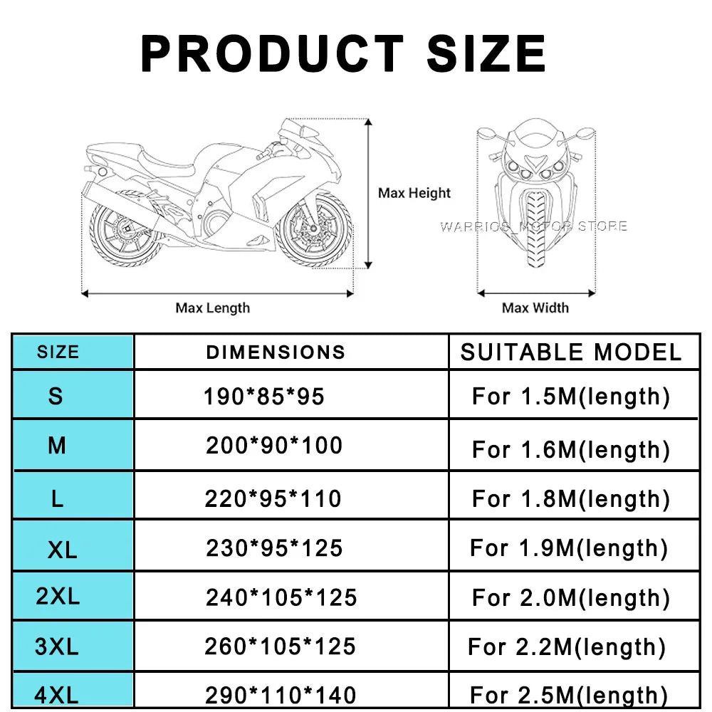 Motorcycle Cover Waterproof Outdoor All Season Dustproof UV Protector Moto Rain Cover for CFMOTO 650GT ADVENTURA 400GT