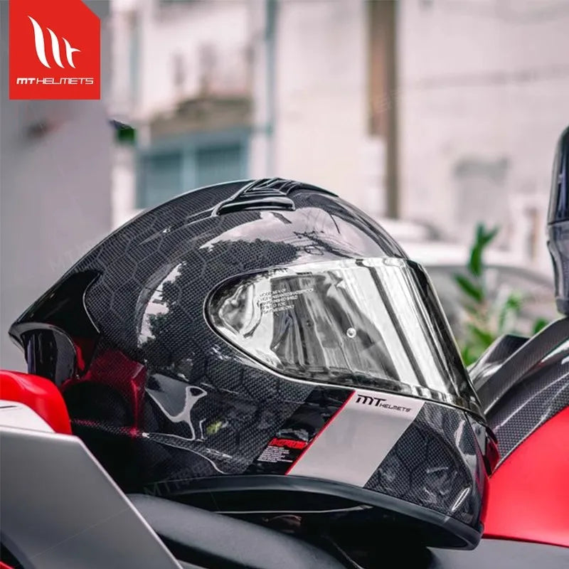 MT KRE Snake Carbon Fibre Motorcycle Helmet ECE2206 DOT Racing Helmet Sport Bike Casco MT 1400g Track Helmets For Honda400R CBR