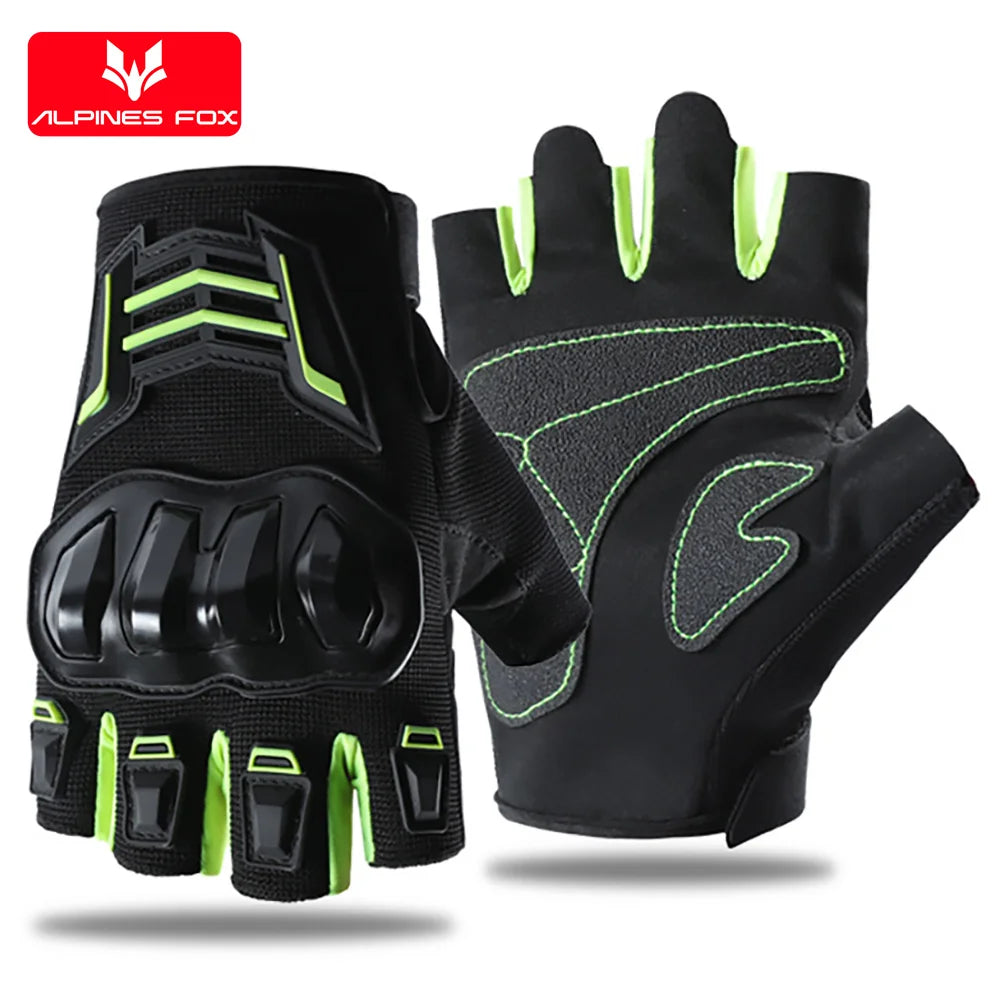 Summer Half Finger Motorcycle Gloves Fingerless Breathable Motorbike Motocross Racing Gloves Men Mesh Touch Screen Riding Glove