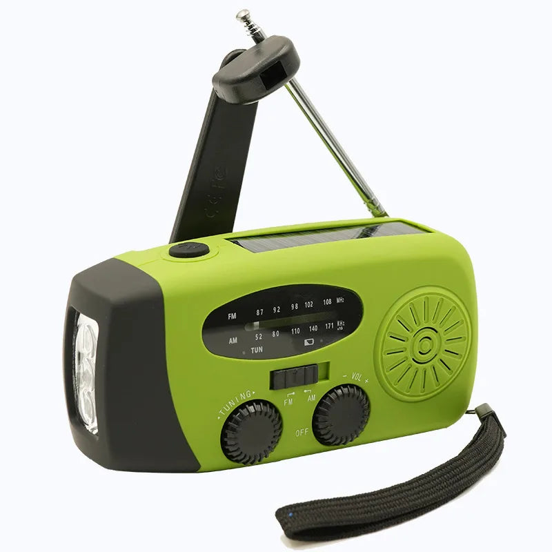 2000mAh Emergency Radio Multifunctional Solar Hand Crank portable Radio FM AM WB NOAA Weather Radio USB Charging 3 LED Flashligh