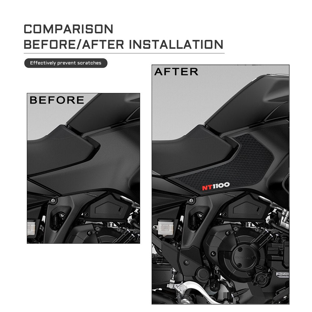 2022 Side Fuel Tank Pad Knee Pad Grip Pad Tank Grips Fuel Tank Protection Stickers For HONDA NT 1100 NT1100 2021-2023