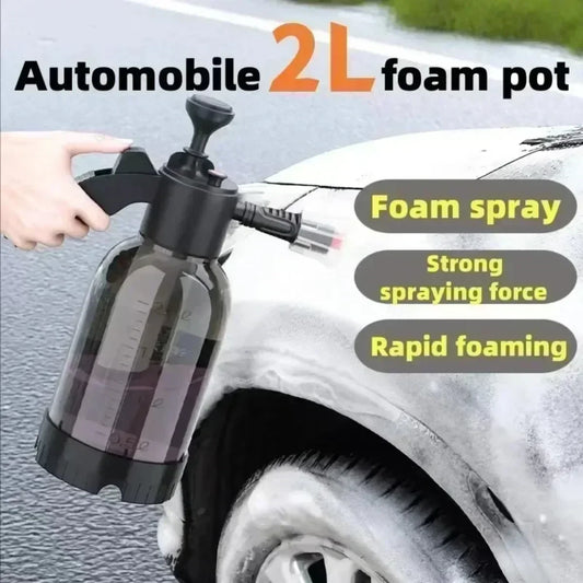 Car wash foam spray can Household hand-held car wash spray gardening air pressure spray foam pot 2L