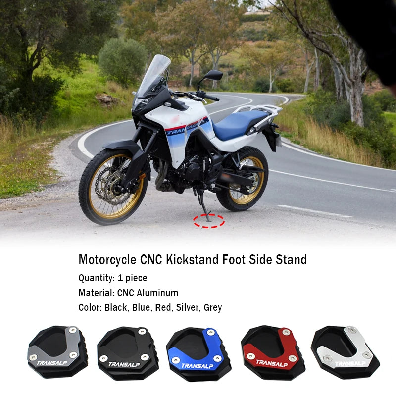For Honda TRANSALP XL750 XL 750 2023 Foot Side Stand Pad Plate Kickstand Enlarger Support Extension Motorcycle Accessories