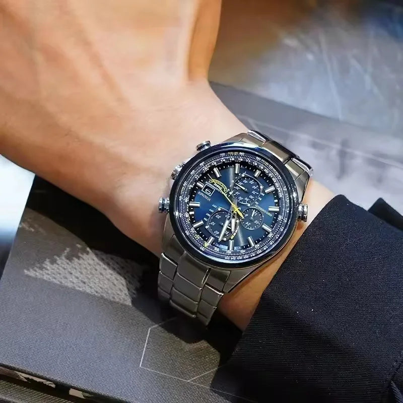 2025 New Men Watches Business Multi-Function Fancy Round Luxury Wristwatch Stainless Steel Band Quartz Watch with Date