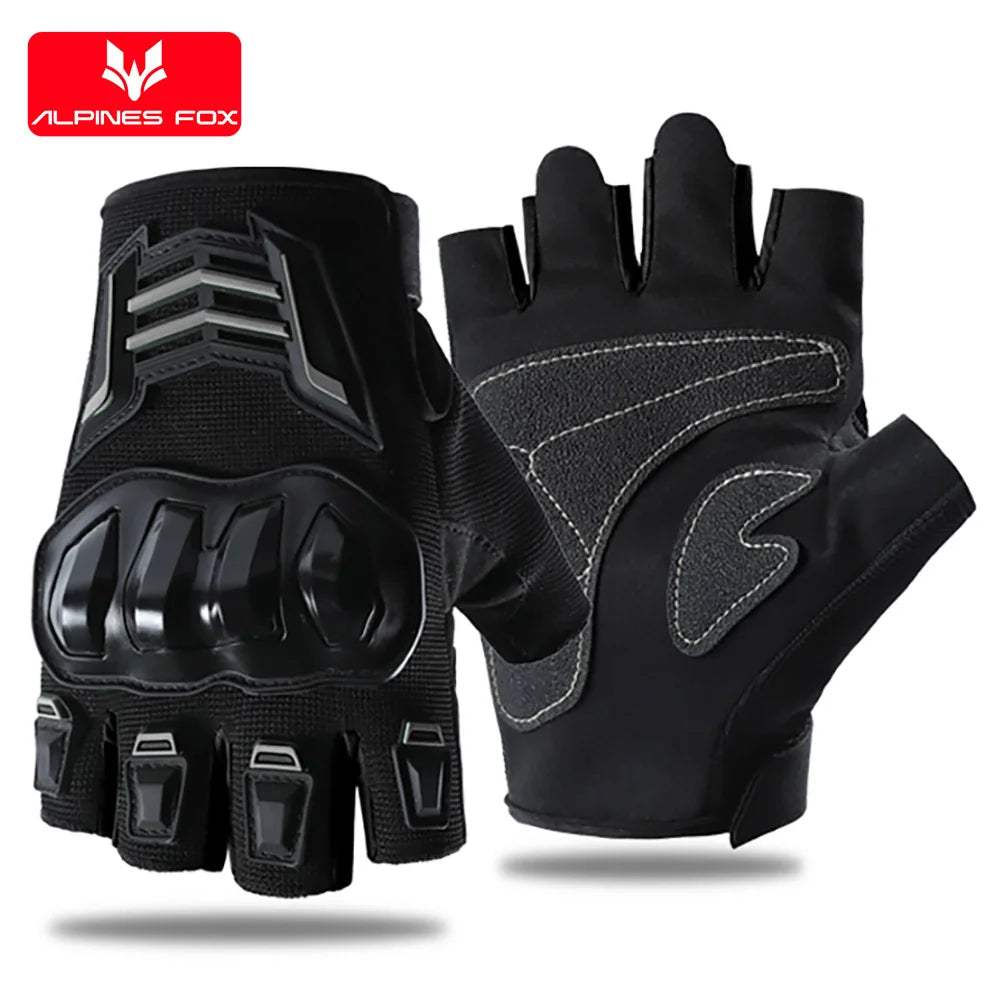Summer Half Finger Motorcycle Gloves Fingerless Breathable Motorbike Motocross Racing Gloves Men Mesh Touch Screen Riding Glove